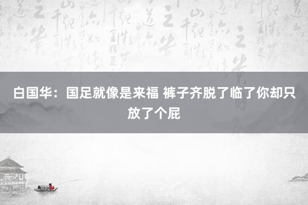 白国华：国足就像是来福 裤子齐脱了临了你却只放了个屁